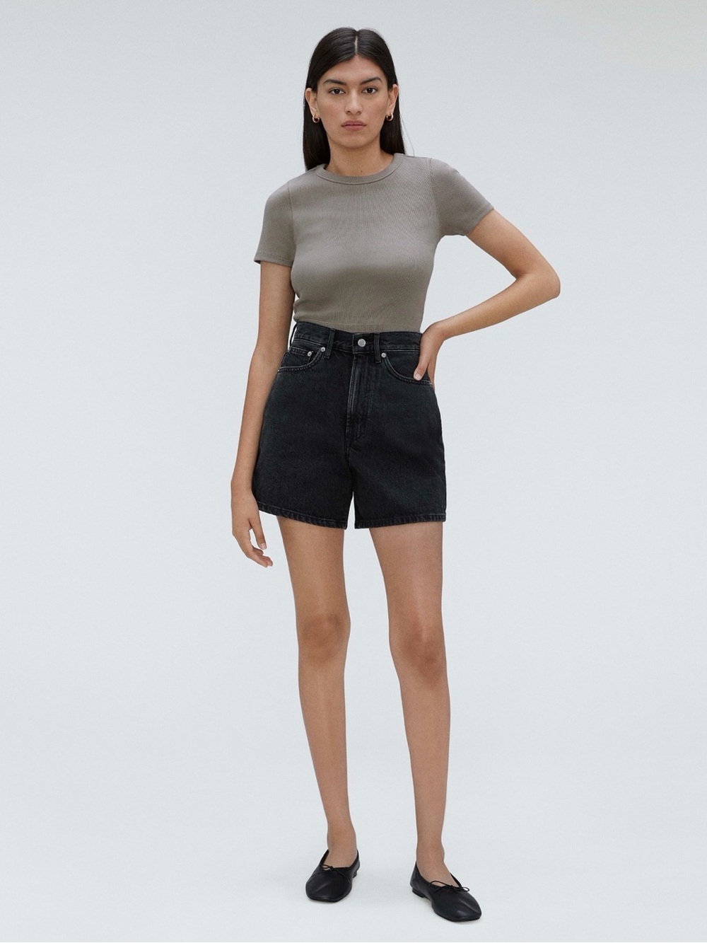 NWOT Everlane A line denim High-Rise Women's Shorts size 28